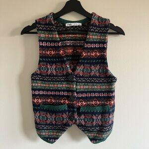 Zara Wool Vest with Black Buttons (S)